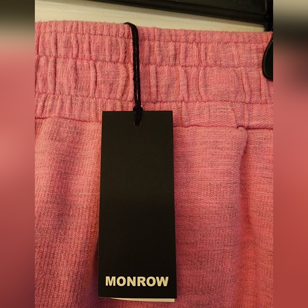 MONROW Women's Ex-Boyfriend Short In Heather Pink Size Small - Picture 9 of 12